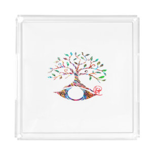 Evil Eye Tree of Life Graffiti Art Challah Tray
