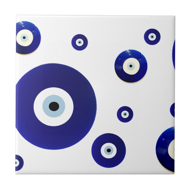 Evil Eye Vintage Oriental Pattern Design Tile (Front)