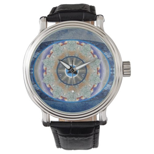 Evil Eye Watch with Vintage Leather Strap