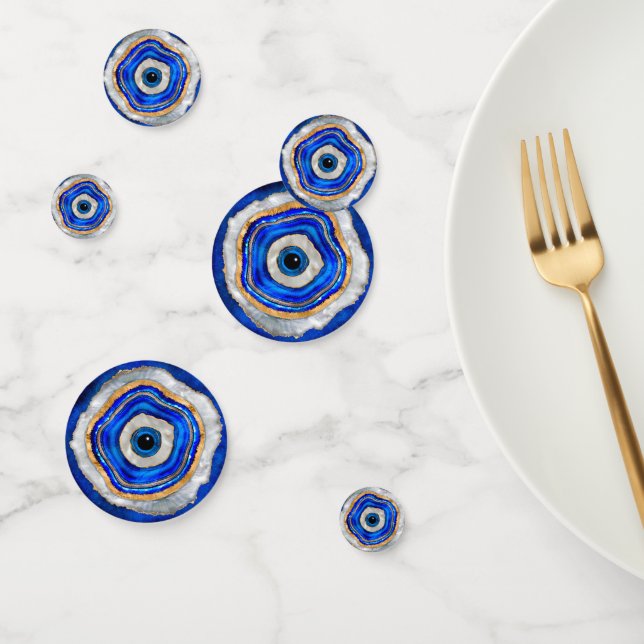 Evil Eye Watercolor agate and gold Confetti (Group)