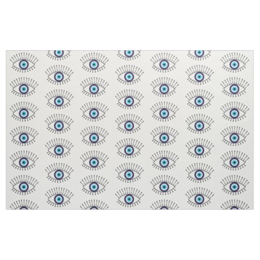 Evil Eye with Eyelashes Lucky Symbol Pattern Fabric
