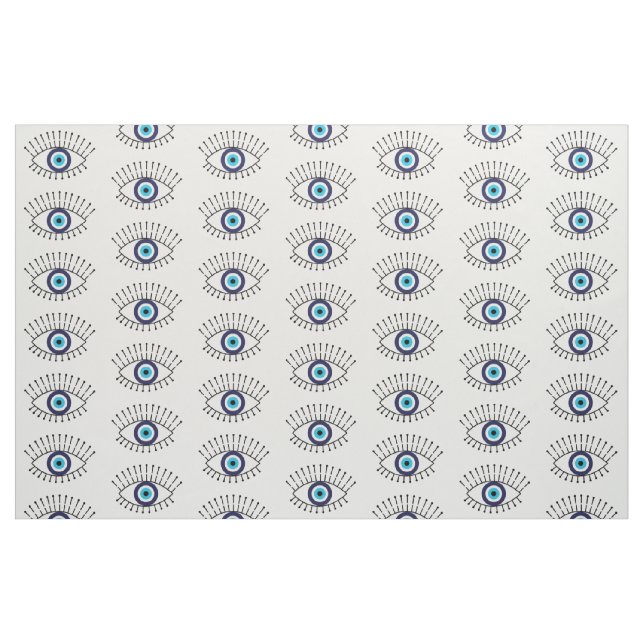 Evil Eye with Eyelashes Lucky Symbol Pattern Fabric (Fat Quarter)