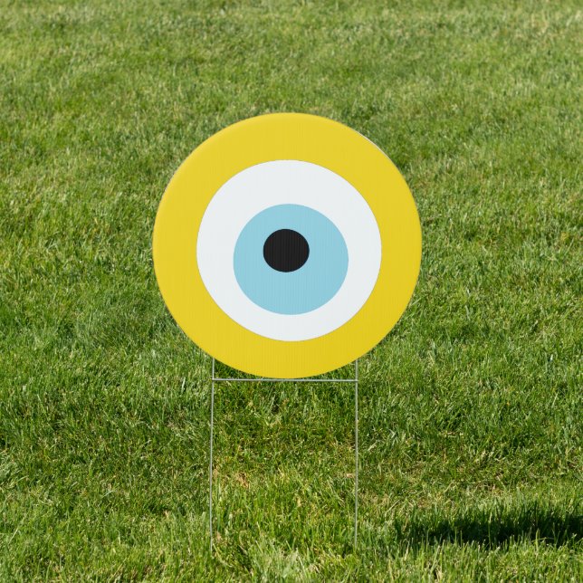 Evil Eye Yellow Nazar No Negative Energy Protectio Sign (Insitu)