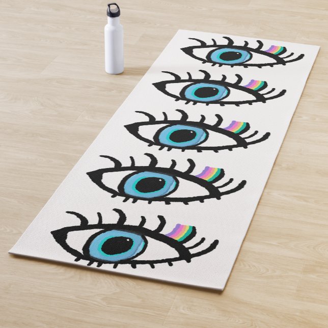 Evil Eye Yoga Mat by I am Keshet Angel Protection (In Situ)