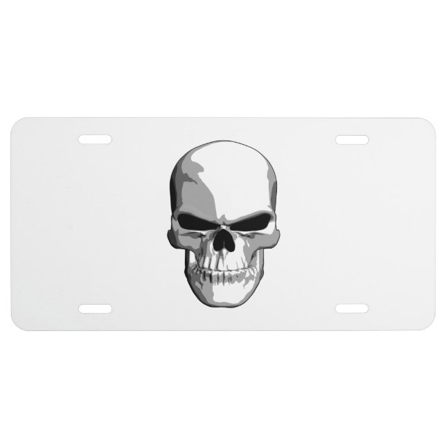 Evil-Eyed Skull License Plate (Front)
