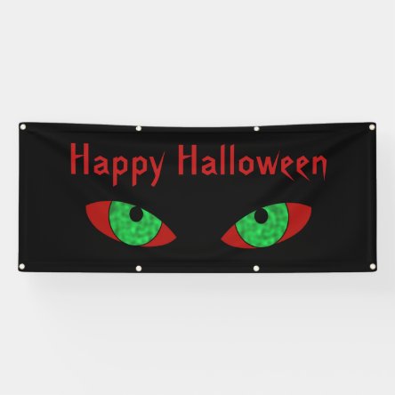 Evil Eyes Happy Halloween Banner