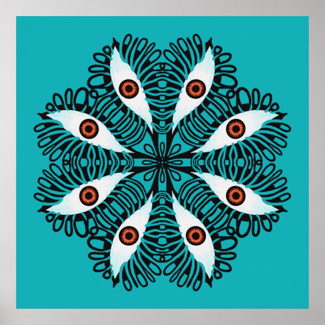 Evil eyes weird trippy poster (Front)