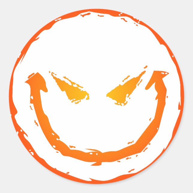 Evil Face Classic Round Sticker (Front)