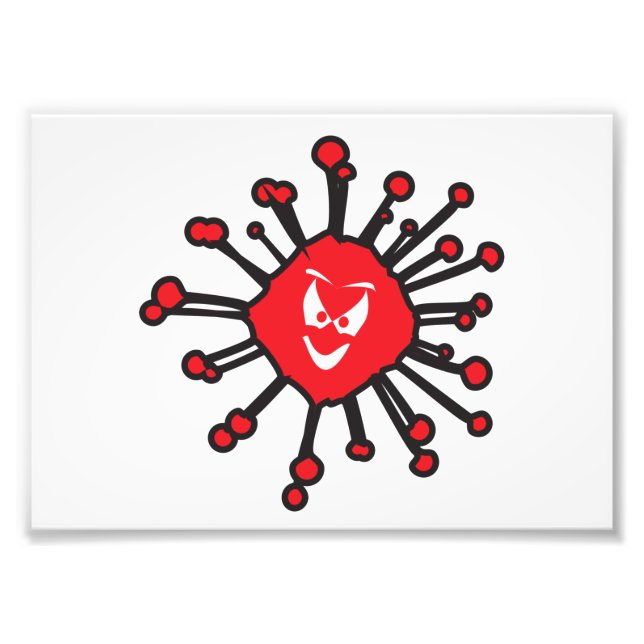 Evil Face Covic 19 Infection Silhouette Photo Print (Front)