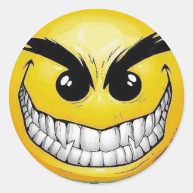 Evil Face Round Stickers (Front)
