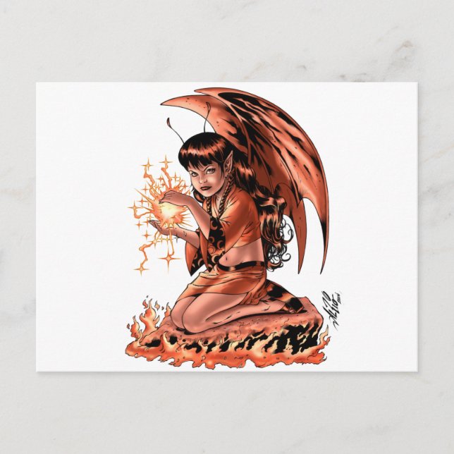Evil Fairy doing Magic by Al Rio Postcard (Front)