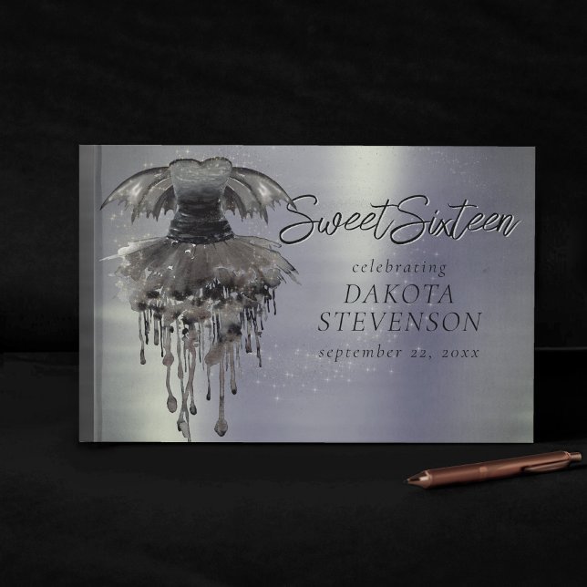 Evil Fairy Gown | Gothic Black Vampy Rock Sheen Guest Book (Creator Uploaded)