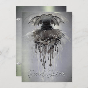 Evil Fairy Gown Gothic Black Vampy Rock Sheen Invitation