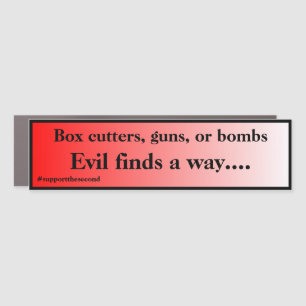 Evil Finds a Way Red Fade Car Magnet