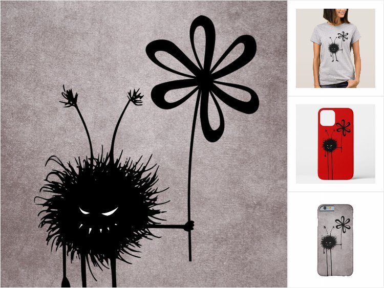 Zazzle collection featuring products with the Evil Flower Bug
