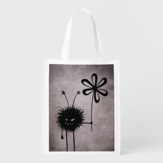 Evil Flower Bug - Vintage Cute Gothic Creature Grocery Bag (Front)