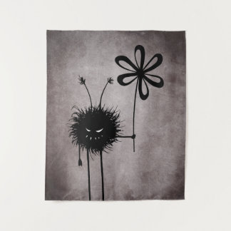 Evil Flower Bug - Vintage Cute Gothic Creature Tapestry