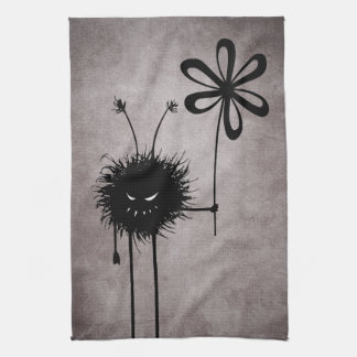 Evil Flower Bug - Vintage Cute Gothic Creature Towel