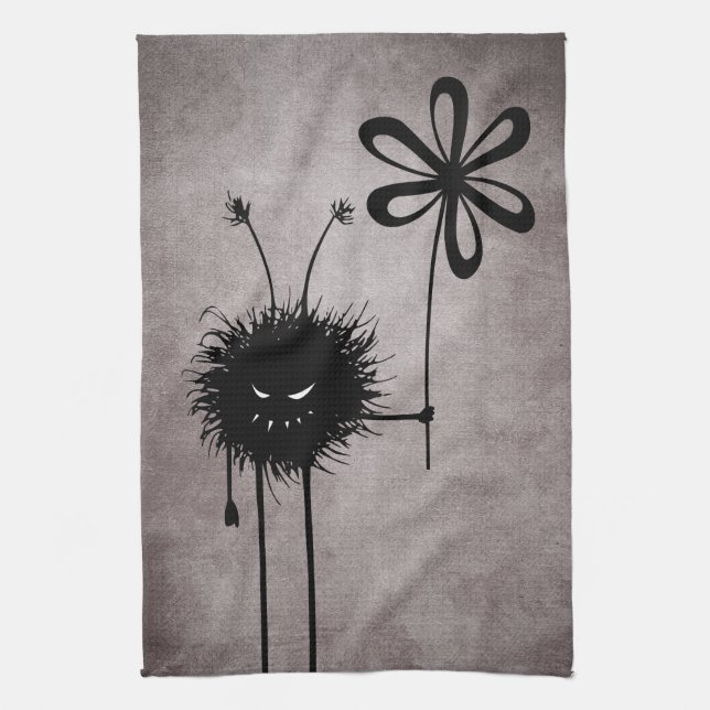 Evil Flower Bug - Vintage Cute Gothic Creature Towel (Vertical)