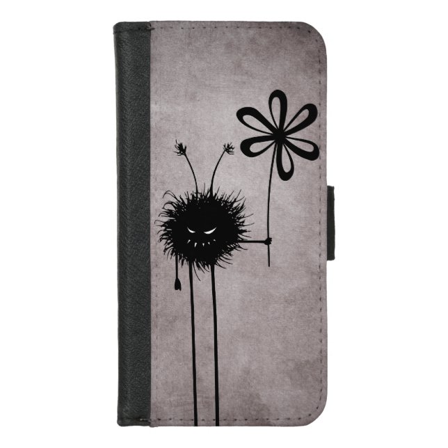 Evil Flower Bug Vintage iPhone Wallet Case (Front)