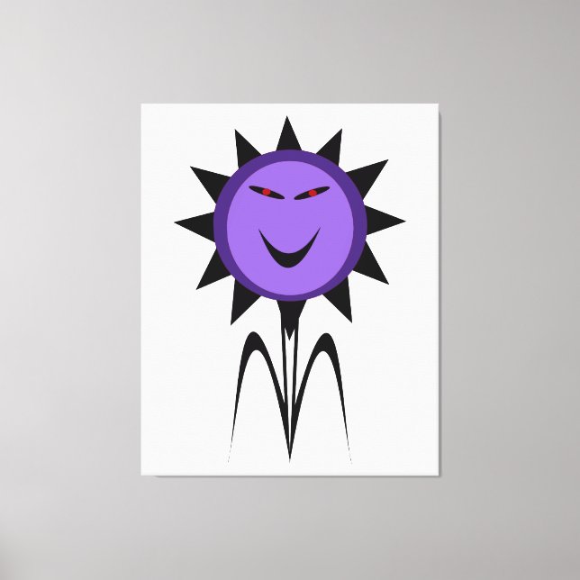 Evil Flower Kawaii Goth Halloween Canvas Print (Front)