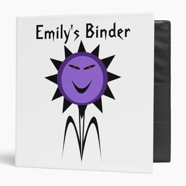 Evil Flower Kawaii Goth Halloween Custom Binder (Front/Inside)