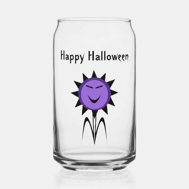 Evil Flower Kawaii Goth Halloween Custom Can Glass (Front)