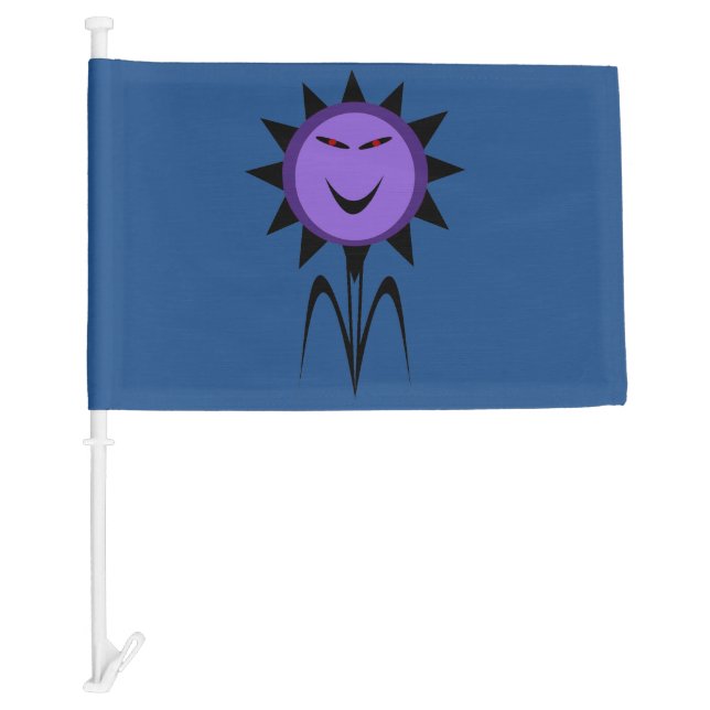 Evil Flower Kawaii Goth Halloween Custom Car Flag (Front)