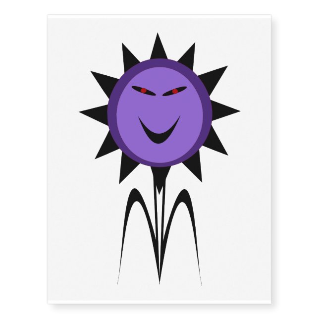 Evil Flower Kawaii Goth Halloween Tattoos (Front)