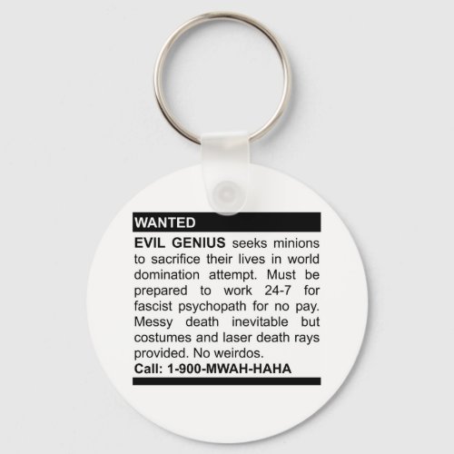 Evil Genius Ad Keychain