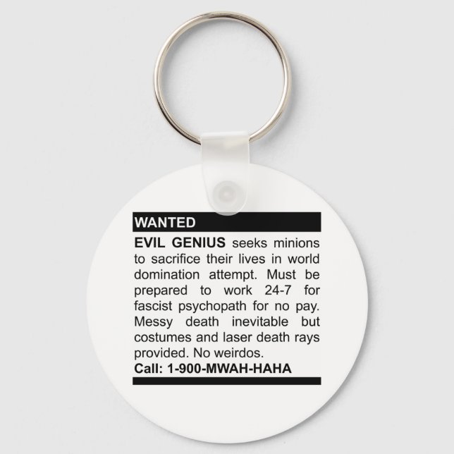 Evil Genius Ad Keychain (Front)