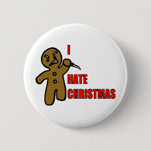 Evil Gingerbread Man Pinback Button