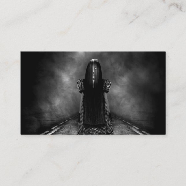 Evil Girl  Customizable  Halloween Business Cards (Front)