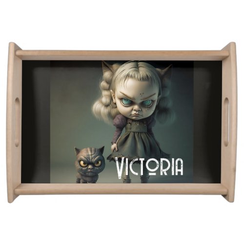 Evil Girls and Pets _ The Cat _ Personalized Serving Tray