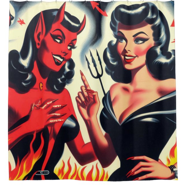 Evil Girls Shower Curtain (Front)