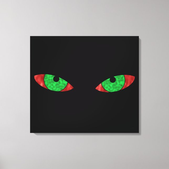 Evil Green Eyes Canvas Print (Front)