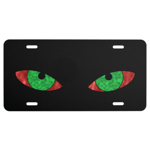 Evil Green Eyes License Plate