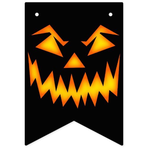 Evil Grinning Face Halloween Bunting Flags