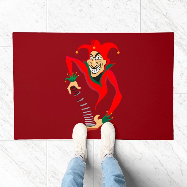 Evil Grinning Jester Joker with Jack-in-the-Box  Doormat (Creator Uploaded)