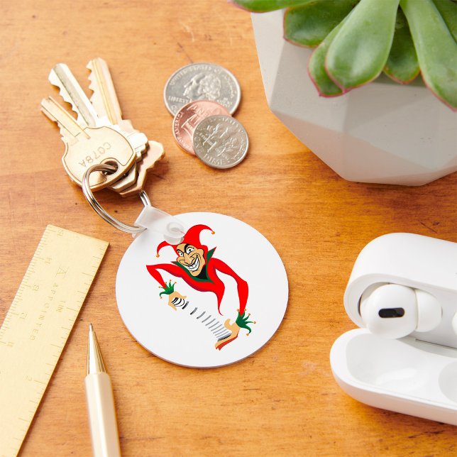 Evil Grinning Jester Joker with Jack-in-the-Box  Keychain (Creator Uploaded)