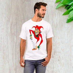 Evil Grinning Jester Joker with Jack-in-the-Box  T-Shirt