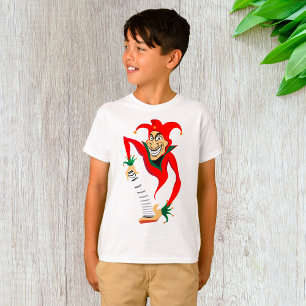 Evil Grinning Jester Joker with Jack-in-the-Box T-Shirt