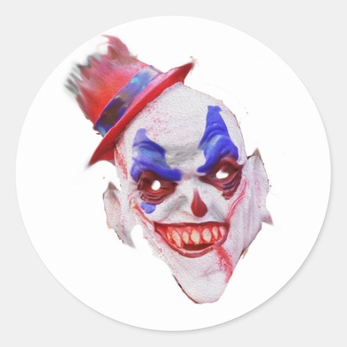 Evil Halloween Clown Face Stickers