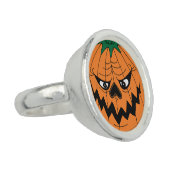 Evil Halloween Pumpkin Face Ring (Side)