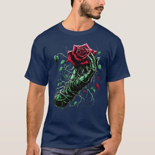 Evil Hand Red Rose T_Shirt