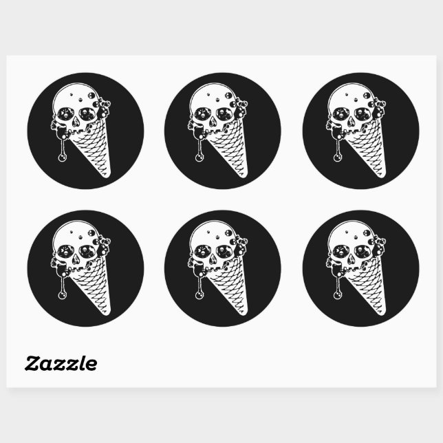 Evil Ice Cream Cone Classic Round Sticker (Sheet)