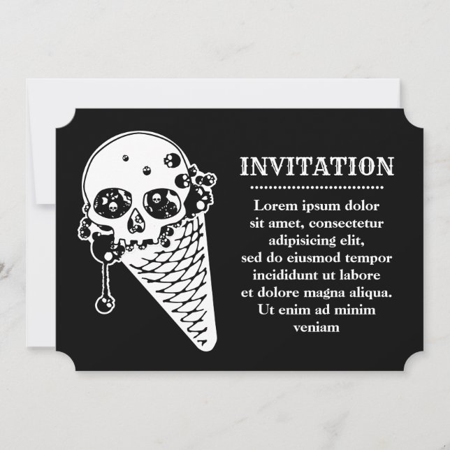 Evil Ice Cream Cone Invitation (Front)
