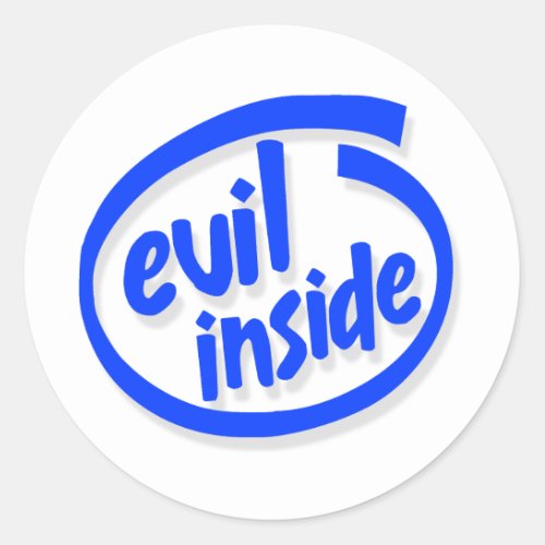 Evil inside classic round sticker