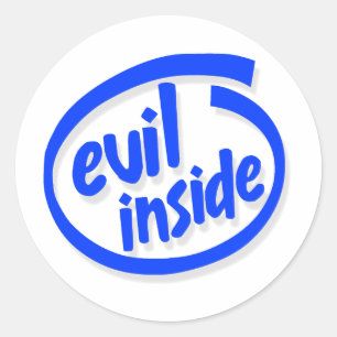 Evil inside classic round sticker