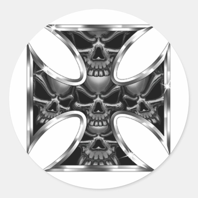 Evil Iron Cross Classic Round Sticker (Front)